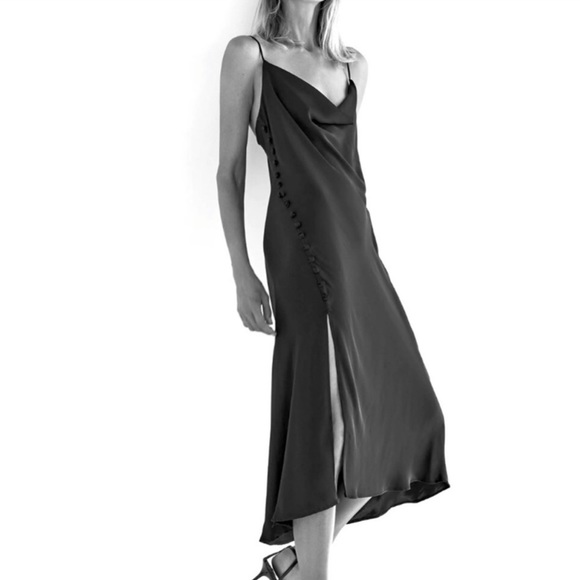 ZARA | Satin Lingerie Style Dress - Picture 4 of 7